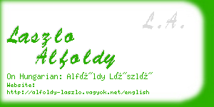 laszlo alfoldy business card