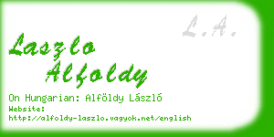 laszlo alfoldy business card